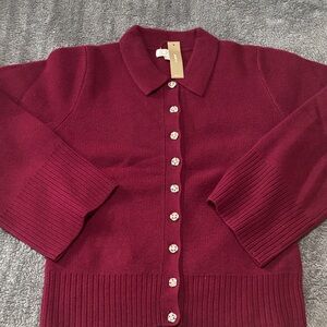 J.Crew Rich Burgundy Cardigan